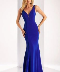 Clarisse - 3153 Stretch Satin Sheath Dress