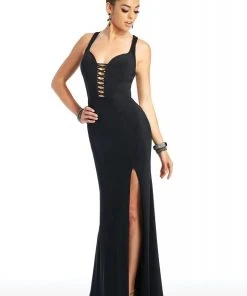 Clarisse - 3406 Plunging V-neck Sheath Dress