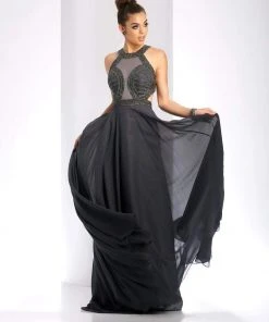 Clarisse - 3412 Illusion Halter A-line Dress