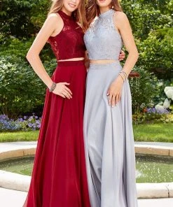 Clarisse - 3427 Two-Piece Lace Illusion A-Line Gown