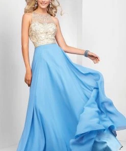 Clarisse - 3465 Jewel Ornate Illusion Halter Gown