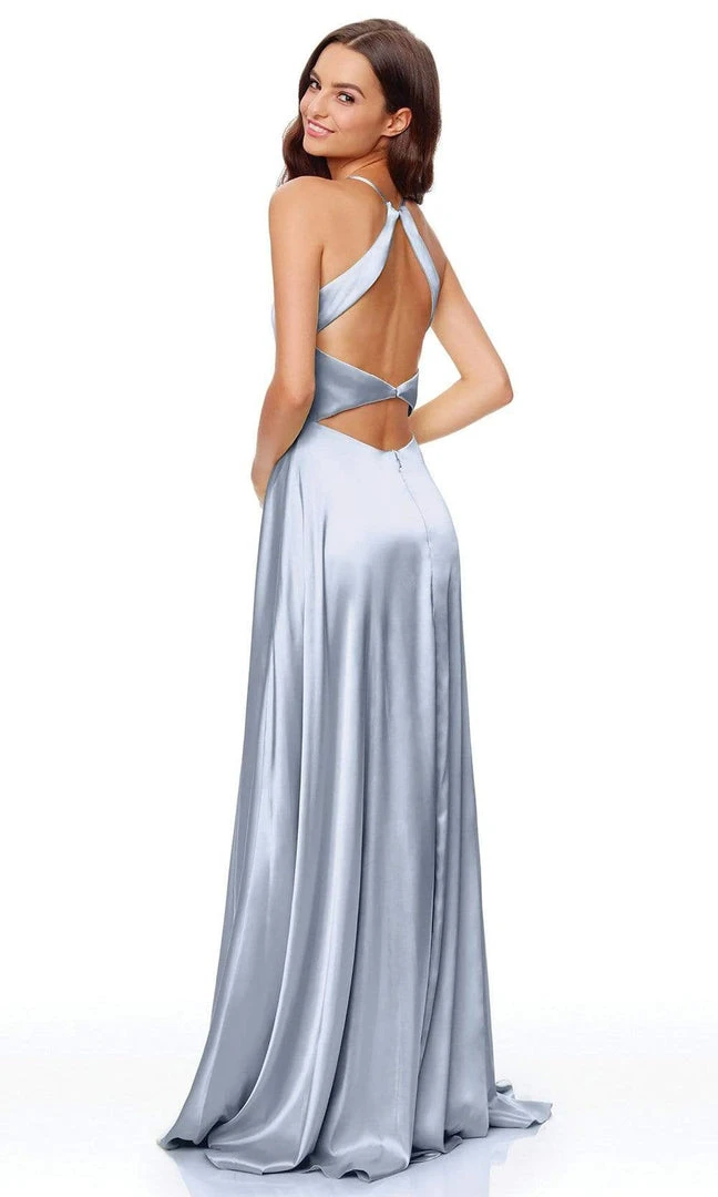 Clarisse - 3712 Embellished Scoop Charmeuse A-line Dress 4 Clarisse - 3712 Embellished Scoop Charmeuse A-line Dress