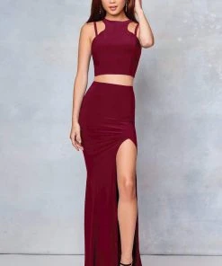 Clarisse - 3761 Two-Piece Jersey High Slit Evening Gown 10 Clarisse - 3761 Two-Piece Jersey High Slit Evening Gown