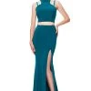 Clarisse - 3761 Two-Piece Jersey High Slit Evening Gown 1 Clarisse - 3761 Two-Piece Jersey High Slit Evening Gown