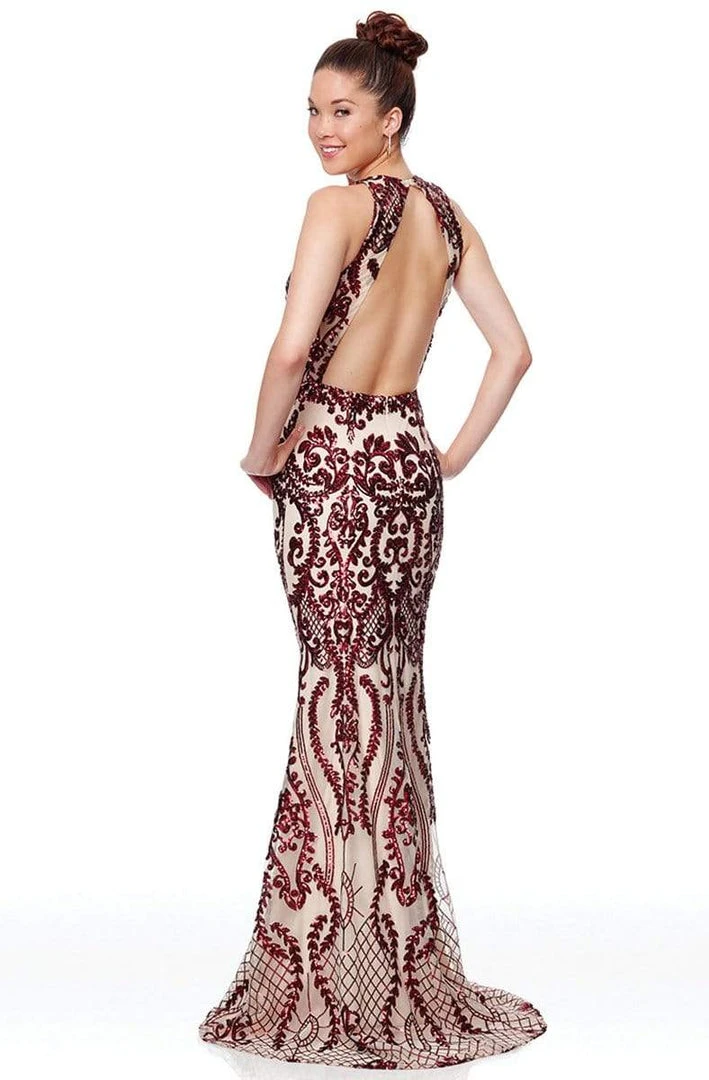 Clarisse - 3797 Sequined Deep V-neck Mermaid Dress 4 Clarisse - 3797 Sequined Deep V-neck Mermaid Dress