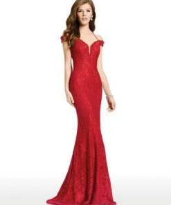 Clarisse - 4801 Off Shoulder Beaded Lace Mermaid Gown