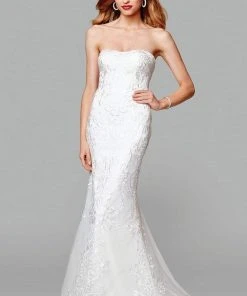 Clarisse - 600105 Embroidered Strapless Mermaid Gown