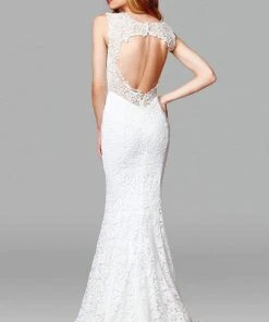 Clarisse - 600117 Sleeveless Lace V-neck Mermaid Dress