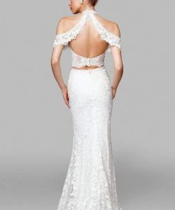 Clarisse - 600153 Two Piece Lace Trumpet Dress With Open Back