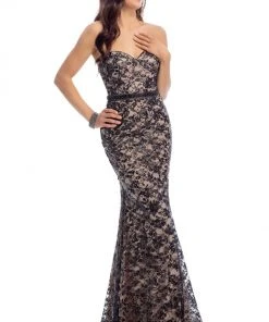 Clarisse - 8017 Sequined Lace Sweetheart Trumpet Dress