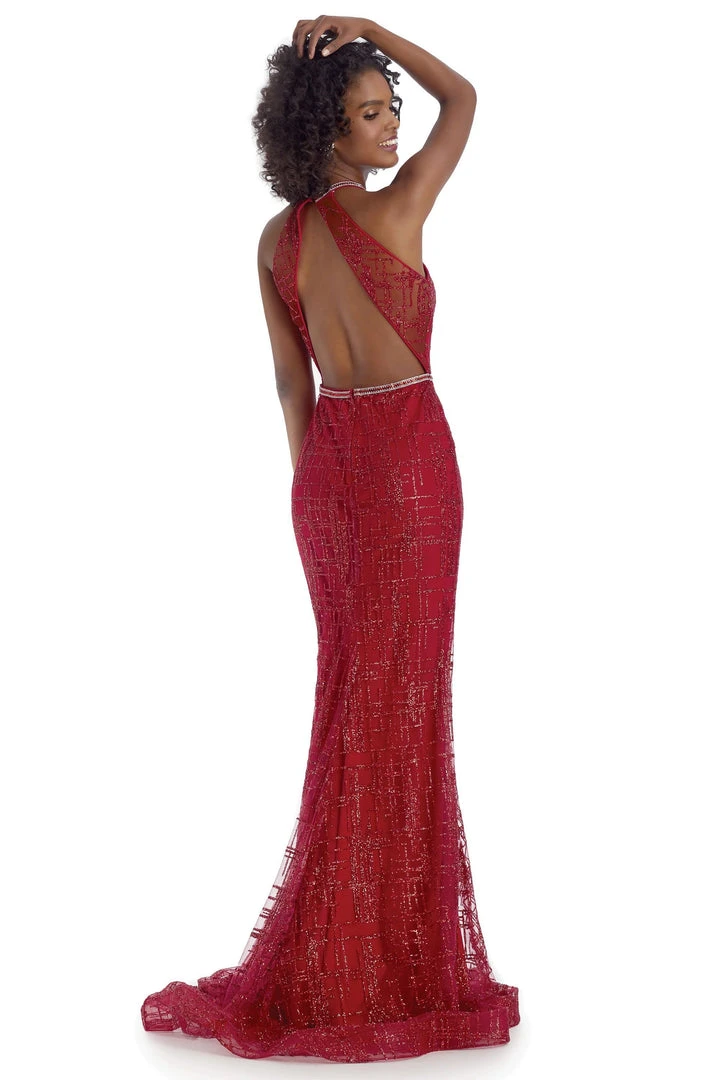 Clarisse - 8018 Embellished Halter Neck Trumpet Dress 4 Clarisse - 8018 Embellished Halter Neck Trumpet Dress