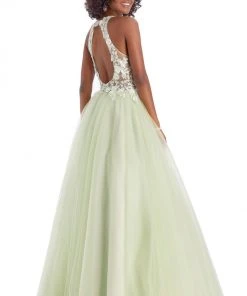 Clarisse - 8036 Embroidered Halter Neck Ballgown 5 Clarisse - 8036 Embroidered Halter Neck Ballgown