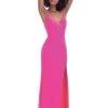 Clarisse - 8044 Plunging V-Neck Gown With Slit