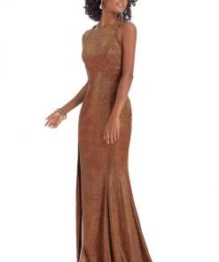 Clarisse - 8071 Halter Neck Trumpet Dress