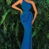 Clarisse - 810128 Asymmetric Waist Band Evening Gown 2 Clarisse - 810128 Asymmetric Waist Band Evening Gown