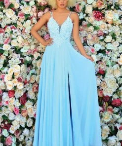 Clarisse - 810145 Lace Bodice Chiffon Gown