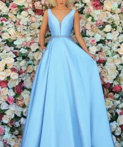 Clarisse - 810269 Sleeveless Beaded Waist Gown