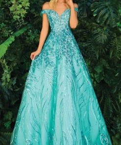 Clarisse - 810290 Off Shoulder Sequin Gown