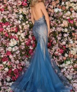 Clarisse - 8128 Sequined Trumpet Godets Gown