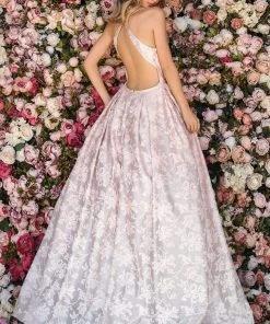 Clarisse - 8137 Sexy V-Neckline Racer Back Ball Gown 7 Clarisse - 8137 Sexy V-Neckline Racer Back Ball Gown