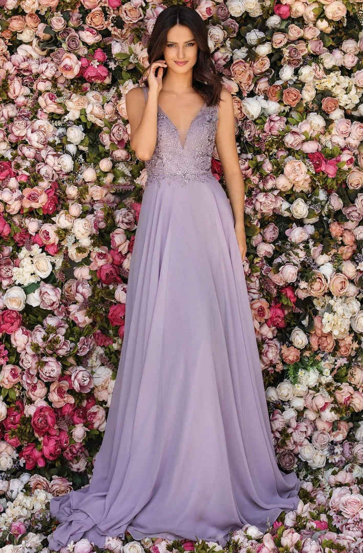 Clarisse - 8153 Beaded Floral Embroidered Chiffon Gown 3 Clarisse - 8153 Beaded Floral Embroidered Chiffon Gown