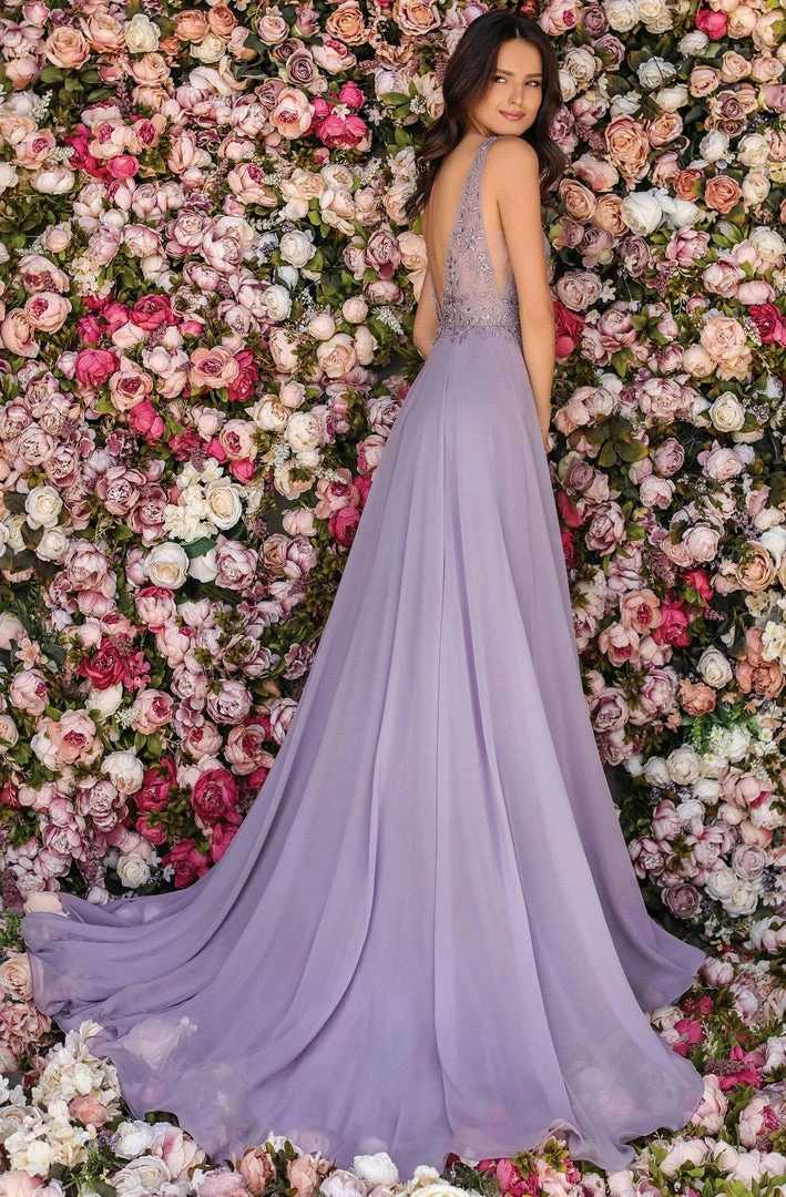 Clarisse - 8153 Beaded Floral Embroidered Chiffon Gown 4 Clarisse - 8153 Beaded Floral Embroidered Chiffon Gown