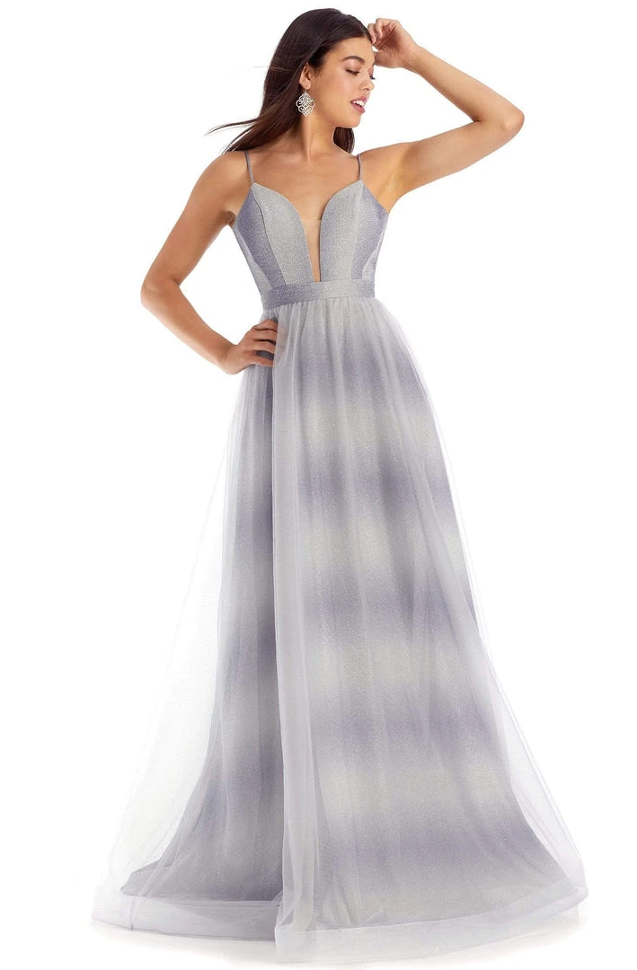 Clarisse - 8159 Deep V-neck A-line Dress 3 Clarisse - 8159 Deep V-neck A-line Dress