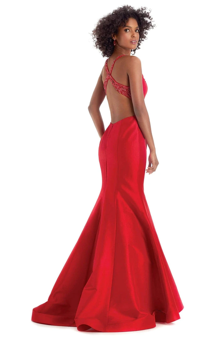Clarisse - 8195 Beaded Deep V-neck Taffeta Trumpet Dress 4 Clarisse - 8195 Beaded Deep V-neck Taffeta Trumpet Dress