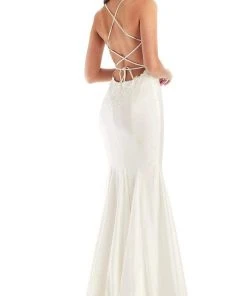 Clarisse - 8209 Embroidered V-neck Trumpet Dress 5 Clarisse - 8209 Embroidered V-neck Trumpet Dress