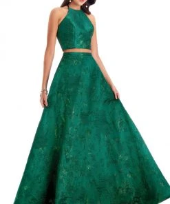 Clarisse - 8229 Two Piece Embroidered A-line Dress