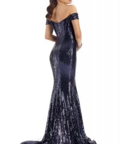 Clarisse - 8238 Sequined Off-Shoulder Trumpet Dress