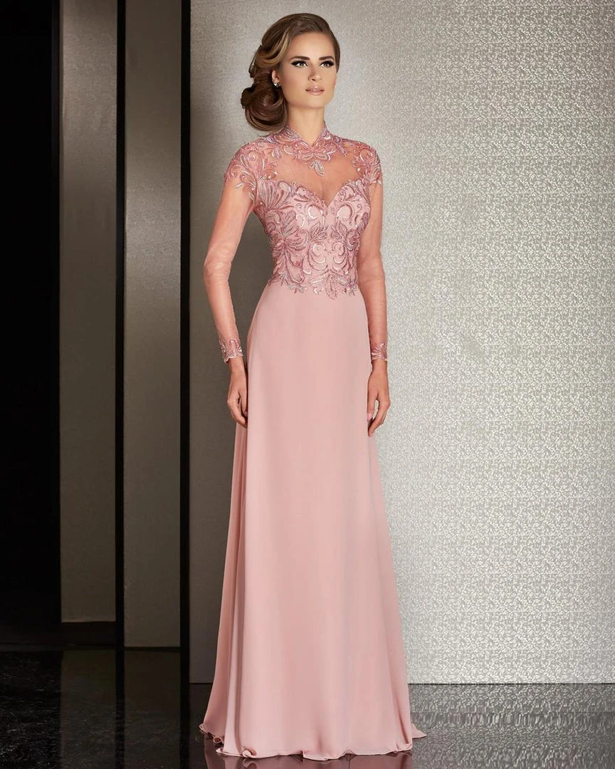 Clarisse - M6212 Embroidered Illusion Long Sleeve Gown 7 Clarisse - M6212 Embroidered Illusion Long Sleeve Gown