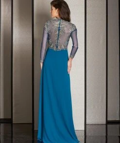 Clarisse - M6212 Embroidered Illusion Long Sleeve Gown 11 Clarisse - M6212 Embroidered Illusion Long Sleeve Gown