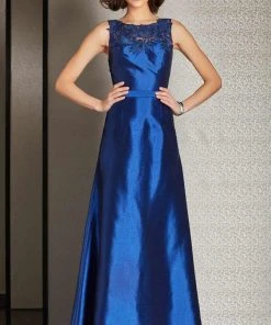 Clarisse - M6235 Sleek Floral Illusion Evening Gown