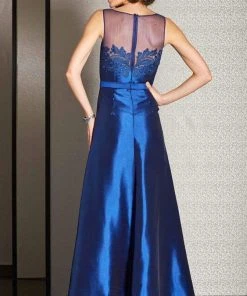 Clarisse - M6235 Sleek Floral Illusion Evening Gown