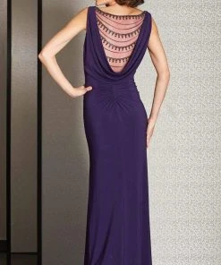 Clarisse - M6252 Classic V-Neckline Evening Gown