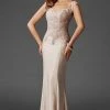 Clarisse - M6416 Intricate Floral Applique Sheath Gown
