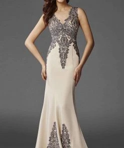 Clarisse - M6419 Intricate Embellished Lace Sheath Gown