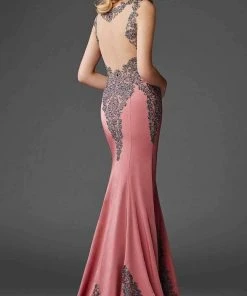 Clarisse - M6419 Intricate Embellished Lace Sheath Gown