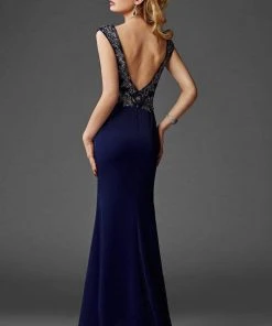 Clarisse - M6447 Bedazzled Bateau Sheath Dress 5 Clarisse - M6447 Bedazzled Bateau Sheath Dress