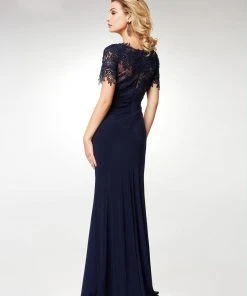 Clarisse - M6517 Lace Illusion Bateau Chiffon Trumpet Dress