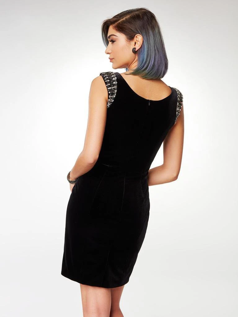 Clarisse - M6576 Crystal Beaded Velvet Sheath Dress 5 Clarisse - M6576 Crystal Beaded Velvet Sheath Dress