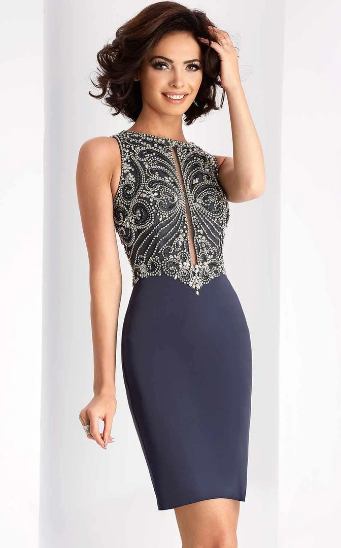 Clarisse - S3075 Embellished Jewel Column Dress 3 Clarisse - S3075 Embellished Jewel Column Dress