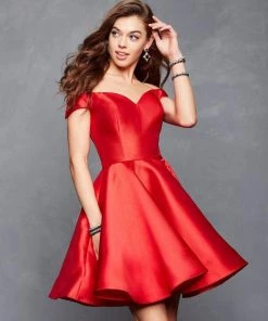 Clarisse - S3442 Bare Off Shoulder A Line Cocktail Dress