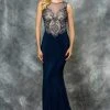 Colors Dress - 1710-1 Sleeveless Jersey Evening Gown