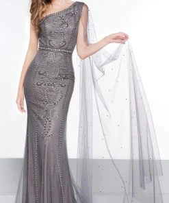 Colors Dress - 2058 Embellished One Shoulder Trumpet Dress