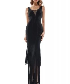 Colors Dress - 2349 Jersey Scoop Neck And Back Sheath Dress