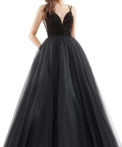 Colors Dress - 2382 Beaded Plunging Sweetheart Ballgown