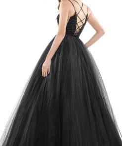 Colors Dress - 2382 Beaded Plunging Sweetheart Ballgown