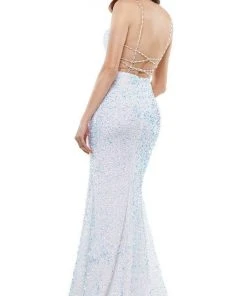 Colors Dress - 2459 Sequin Plunging Sweetheart Mermaid Dress